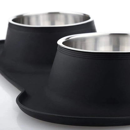 Anti-Slip Feeding Mat with Double Bowls.